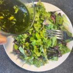 green salad with immune system salad dressing