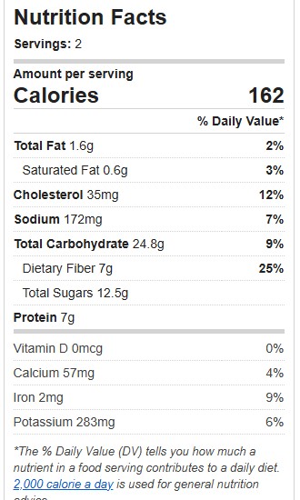 Goji Schizandra Berry Smoothie nutrition facts