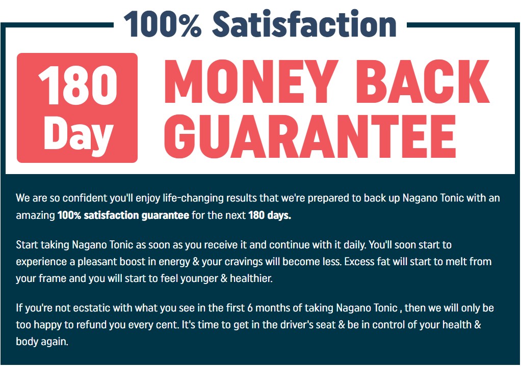 nagano lean body tonic 180 day guarantee